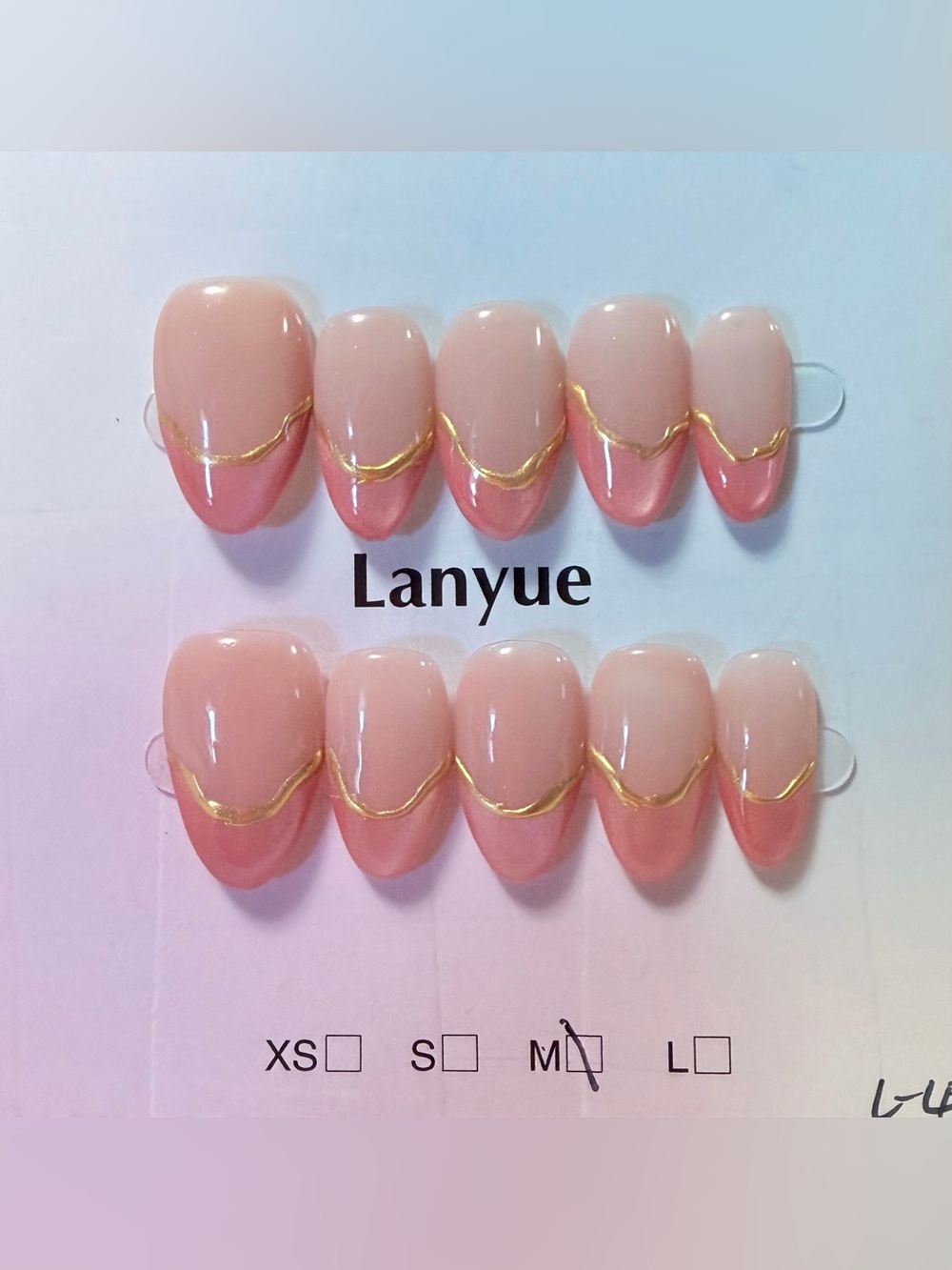 Pink & Gold French Tip Press-On Nails